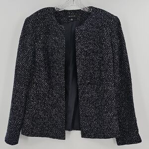 Jones New York Black and White Tweed Blazer